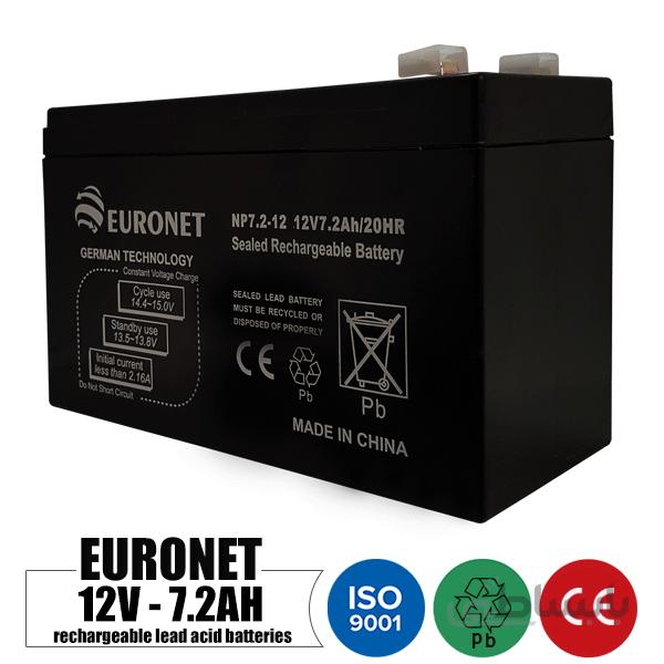باتری شارژی 12 ولت 7 آمپر EURONET مدل NP7-12 ا Rechargeable battery 12 volt 7 Amps EURONET NP7-12 model