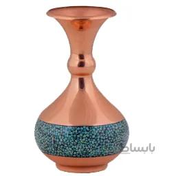 گلدان فیروزه کوب اثر آقاجانی ارتفاع 13 سانتی متر کد GF-38