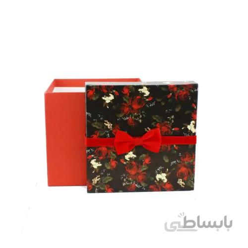 جعبه هدیه طرح گل رز مربع کد 01