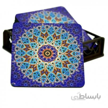 زیر لیوانی چوبی MDF شمسه