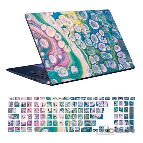 اسکین لپ تاپ طرح Colorful کد۵۸ به همراه استیکر کیبورد