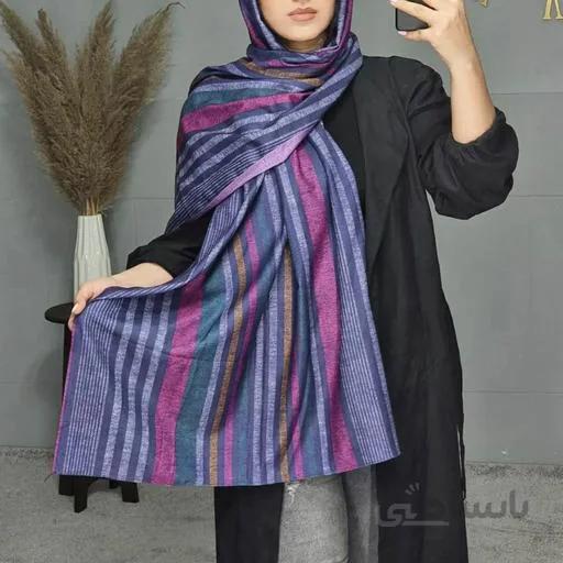 شال موهر پشت ساده رنگ بنفش