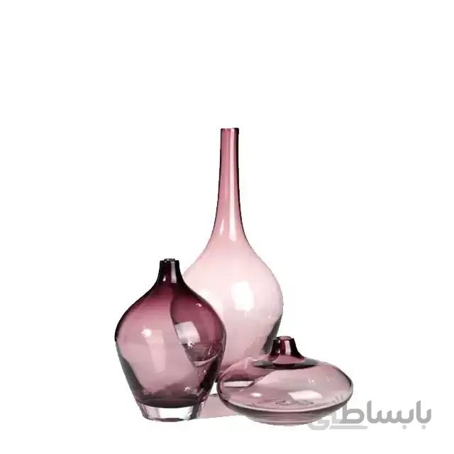 گلدان تک شاخه شیشه رنگی 3 سایز کوچک