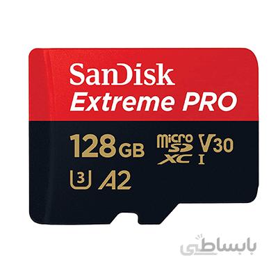 کارت میکرو اس دی سن دیسک 128 گیگ SANDISK EXTREME PRO MICRO 128GB ا SANDISK EXTREME PRO MICROSDXC UHS-I U3 A2 V30 128GB WITH ADAPTER