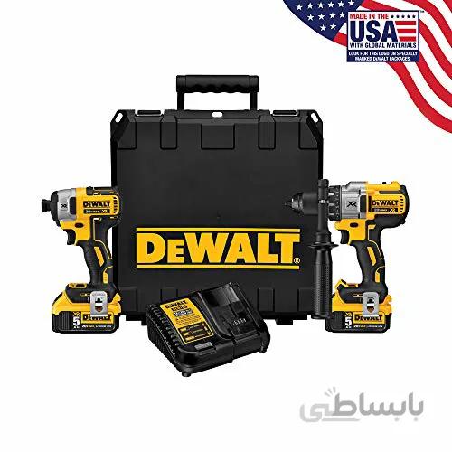 DEWALT DCK299P2 20V MAX XR 5.0Ah پیمانکار Cordless Hammerdrill و Combo Combo Driver ا DEWALT DCK299P2 20V MAX XR 5.0Ah Premium Cordless Hammerdrill & Impact Driver Combo Kit