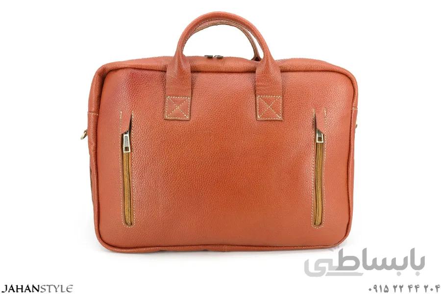 کیف اداری اسپرت چرم طبیعی گاوی فلوتر عسلی