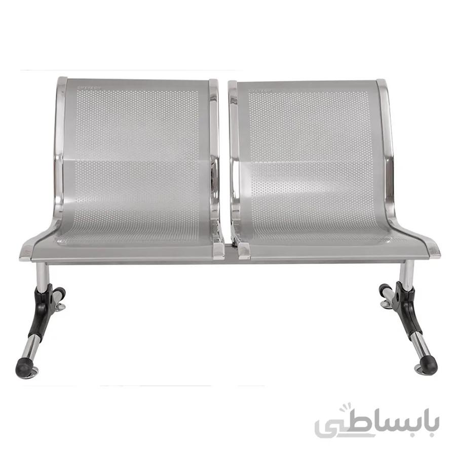 صندلی انتظار فلزی 2 نفره بدون دسته