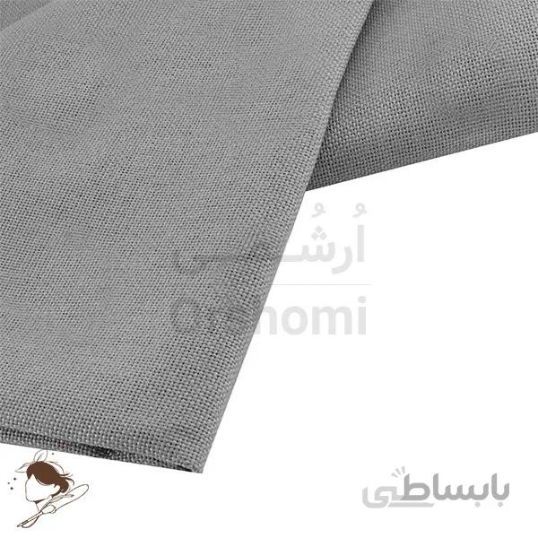 پارچه 24 کانت گونی بافت نیدل پانچ و گلدوزی ابعاد 100x150cm رنگ طوسی