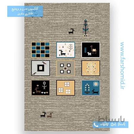 فرش ماشینی طرح 4067 شکلاتی کلکسیون ویژن فرش ساوین