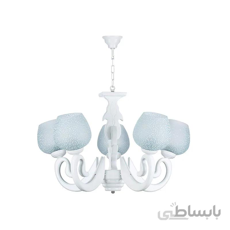 لوستر 5 شعله چشمه نور مدل G625/5-WT