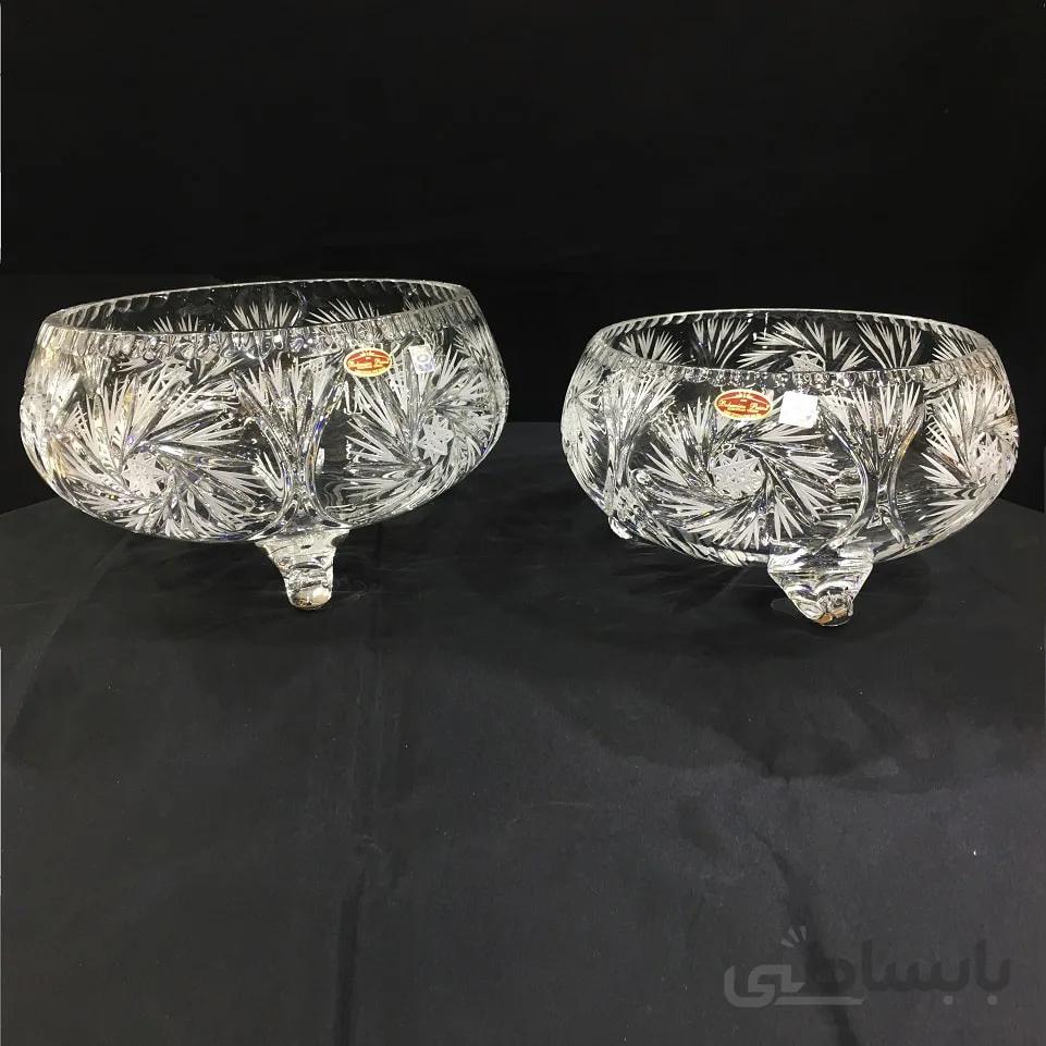 کاسه ۳ پایه خورشیدی کریستال چک بوهمیا