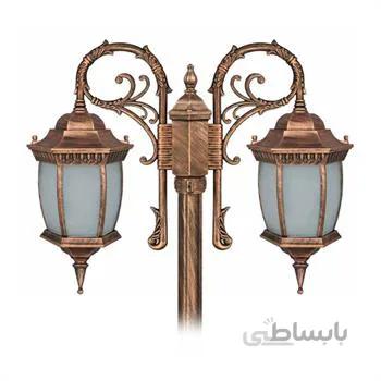 چراغ پارکی دو شاخه تکشیدفام مدل رابو خمره ای 7723D