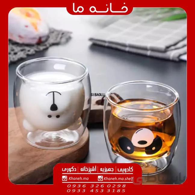 لیوان دوجداره فانتزی مدل خرس پاندا
