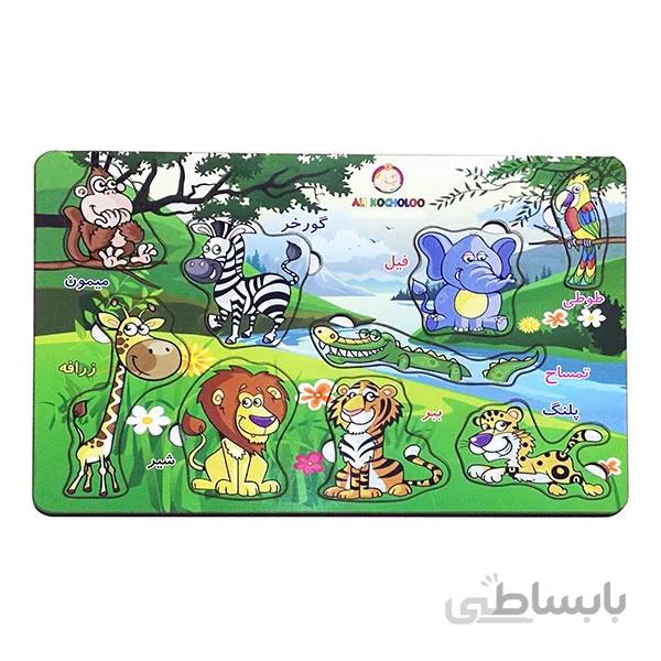 جورچین چوبی حیوانات جنگل برجسته