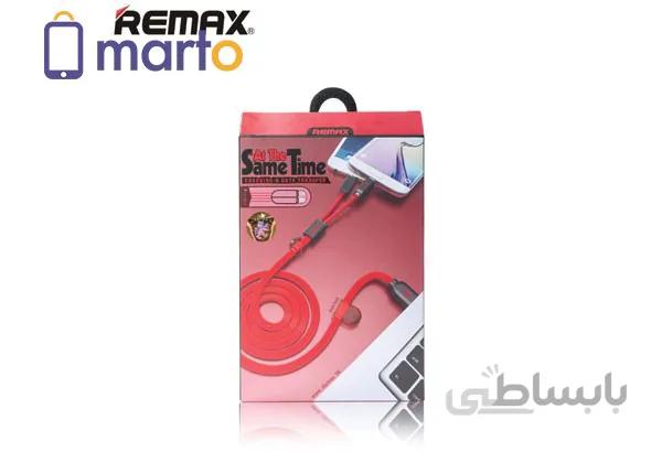 کابل تبدیل USB به Micro Usb و Lightening ریمکس مدل SAME TIME طول ۱ متر ا Remax Same time Charging Cables