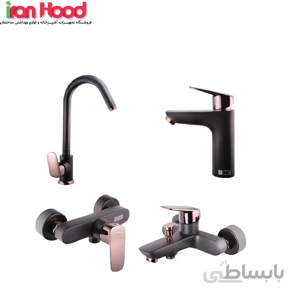 شیرالات درخشان مدل هانس بلک رز ا Derakhshan black-rose Hans taps