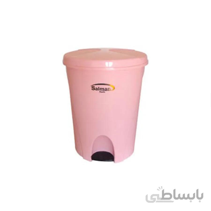 سطل پدالی سلمان پلاستیک مدل گلبرگ ۳۴۰