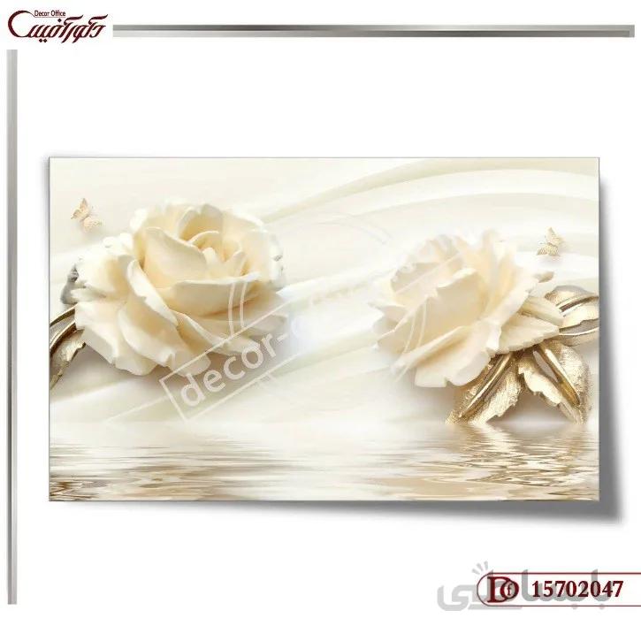 کاغذ دیواری سه بعدی گل 2047 ا 3D floral wallpaper 2047