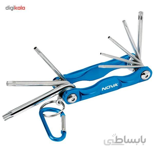 مجموعه 8 عددی آچار ستارهای تاشو نووا مدل NTK-1008 ا Nova NTK-1008 Knife Key Wrench Set 8 PCS