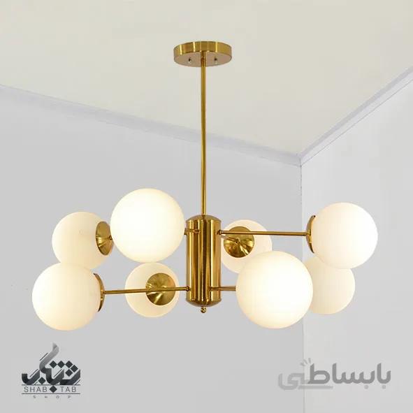 لوستر مدرن سیاره هشت شعله 2 طبقه آنتیک SHJ