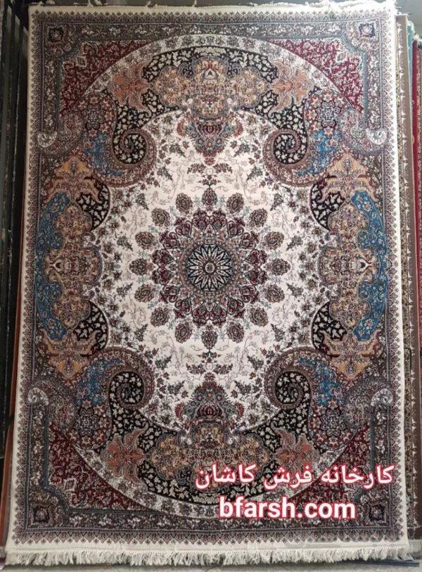 فرش کاشان طرح 700 شانه اتوسا کرم