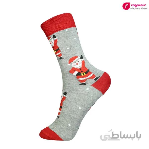 جوراب زنانه ساق بلند پاتوک پاتوک طرح بابانوئل کد R215233