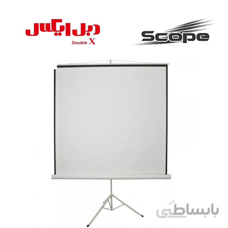 پرده نمایش پایه دار پروژکتور اسکوپ سایز 250*250