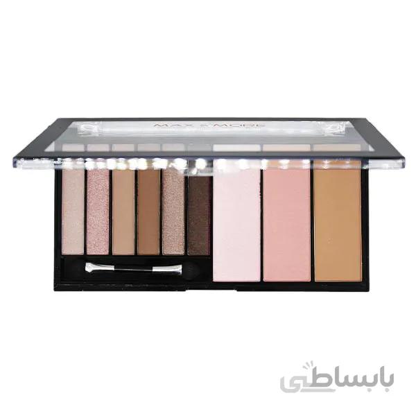 پالت چند کاره ۹ رنگ مکس اند مور (Max & More Eyeshadow-Highlight-Bronze-Blush Palette-Nude)