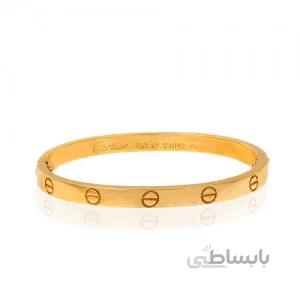 دستبند النگویی طلا طرح Love کارتیه پیچی کد CB402