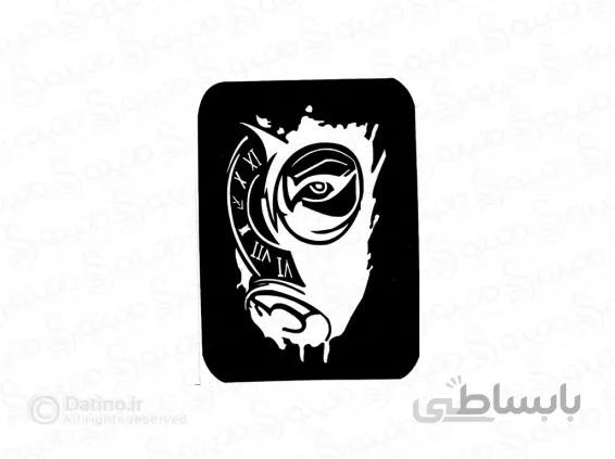 شابلون حنا طرح ماسک شیمیایی و ساعت 10699