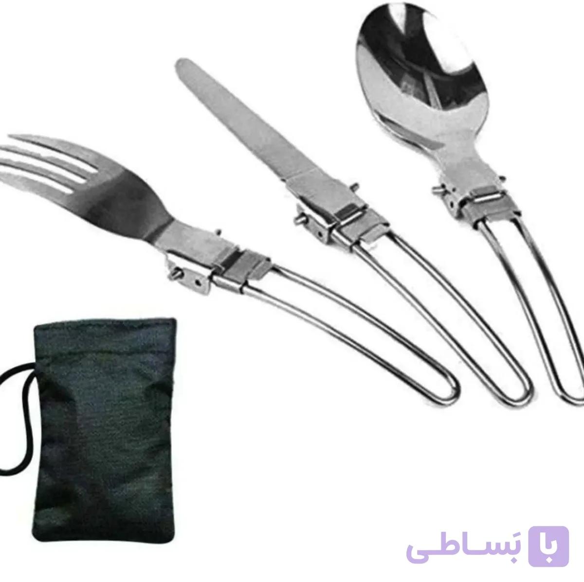 ست قاشق چنگال تاشو استیل