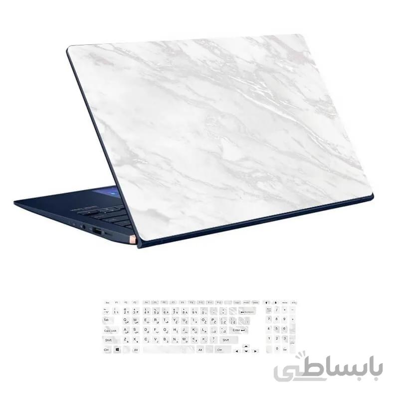 اسکین لپ تاپ طرح Marble کد ۲۲ به همراه استیکر کیبورد