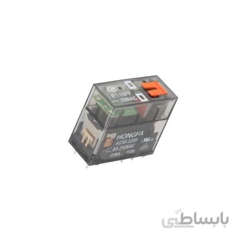 رله 115 ولت AC دو کنتاکت 8 آمپر 8 پایه هنگفا مدل HONGFA HF115FP/A115-2Z4B