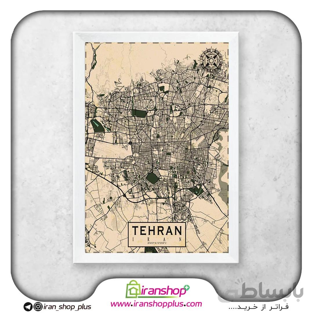 تابلو نقشه شهر تهران با تم Vintage