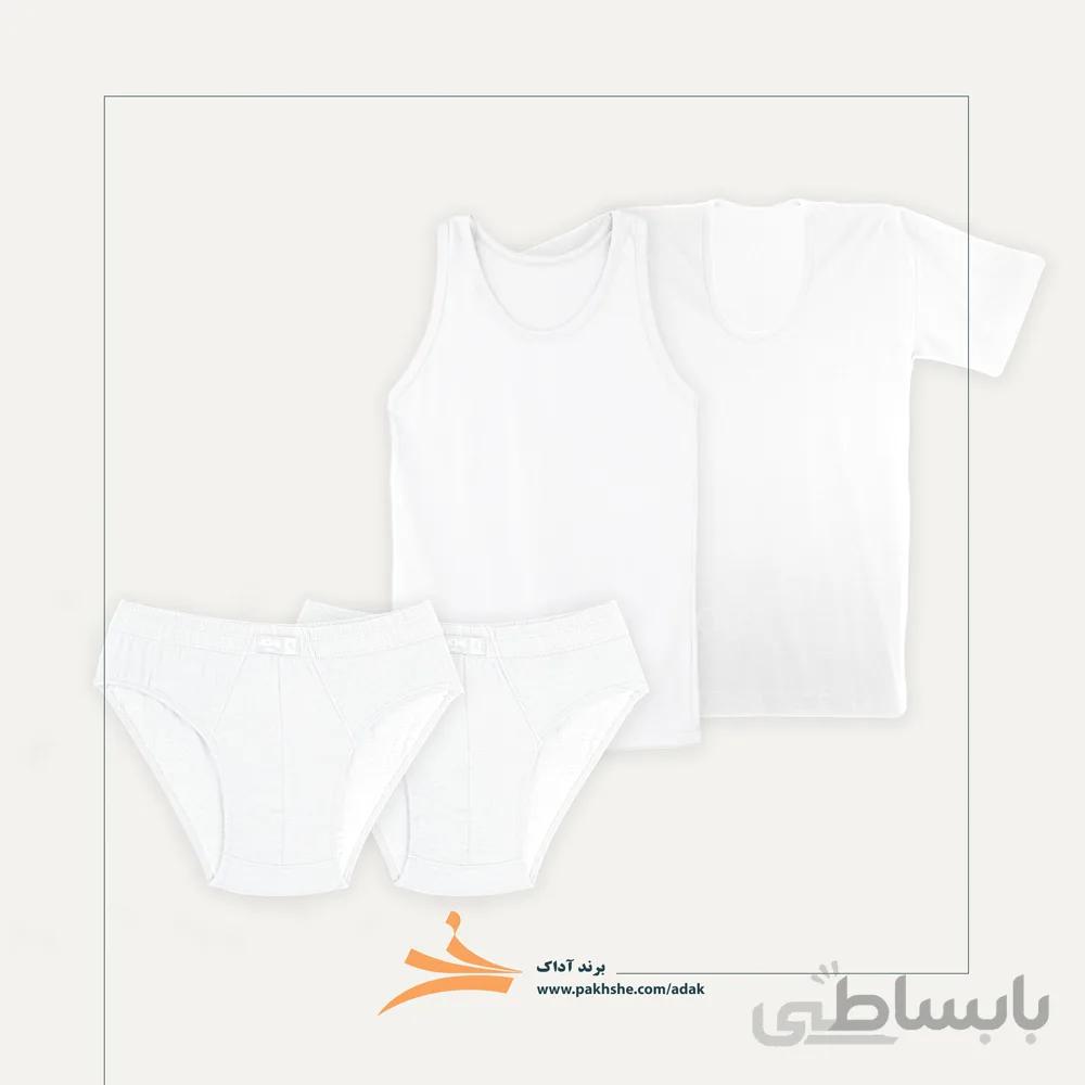 پک ست زیرپوش مردانه سفید آداک کد 41101