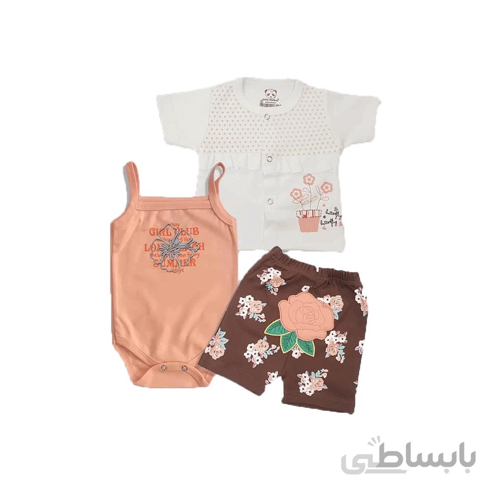 سه تکه نوزادی طرح گل baby clothes