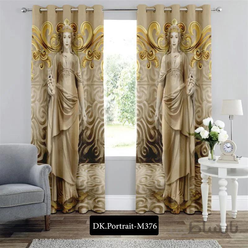 پرده پانچی (هازان و مخمل) کد DK.Portrait.M376 طرح چهره الهه