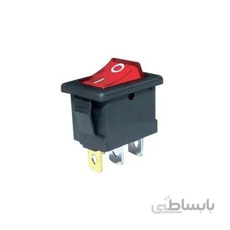 کلید راکر دوحالته سه پین چراغدار 19X13X13mm