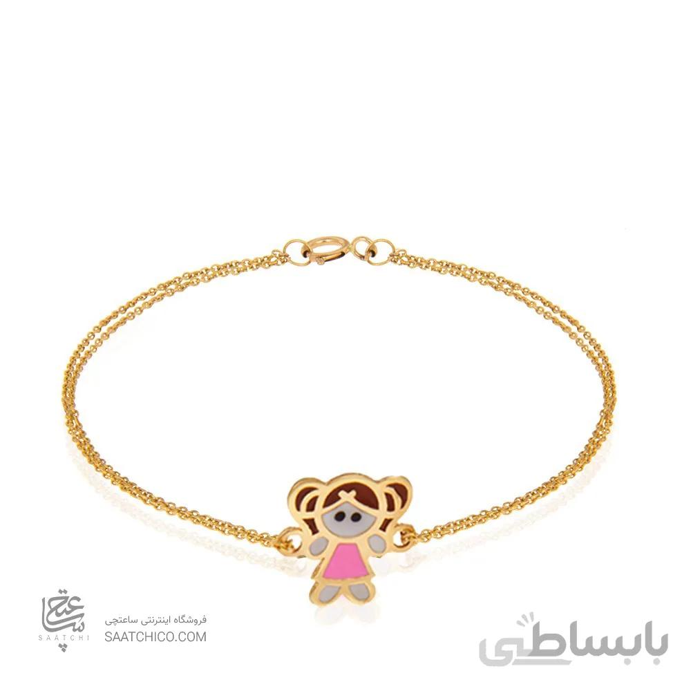 دستبند طلای کودک طرح دختر کد KB360
