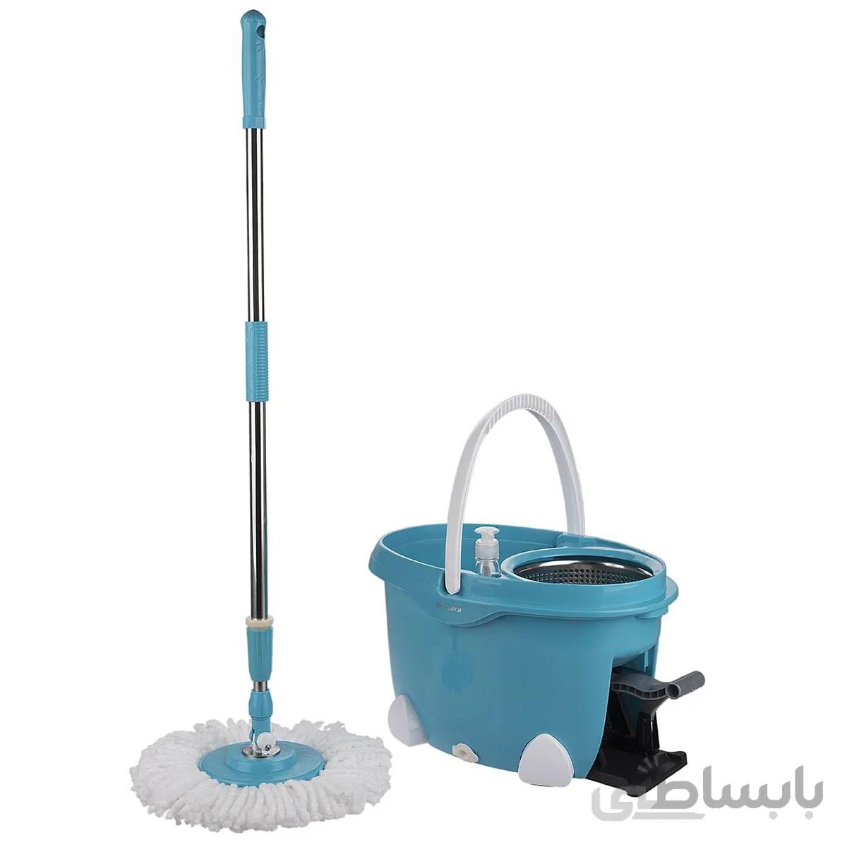 سطل و زمین شوی چرخشی پدال دار فول ا Homara QUICKLY WASH & DRY SPIN MOP