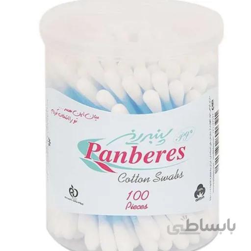 گوش پاک کن مکعبی پنبه ریز - 100 عددی ا Panberes Cotton Swabs - 100 pcs