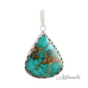 آویز گردنبند نقره زنانه مدل فیروزه نیشابور کد PK_123