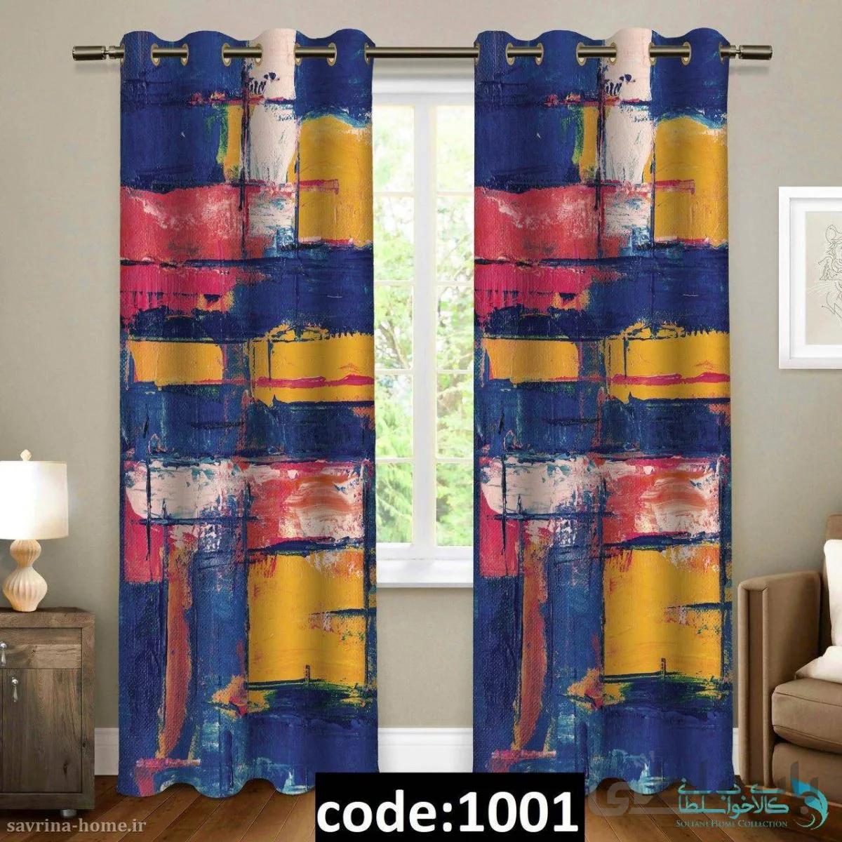 پرده پانچی طرح آبستره مدل Sh-1001