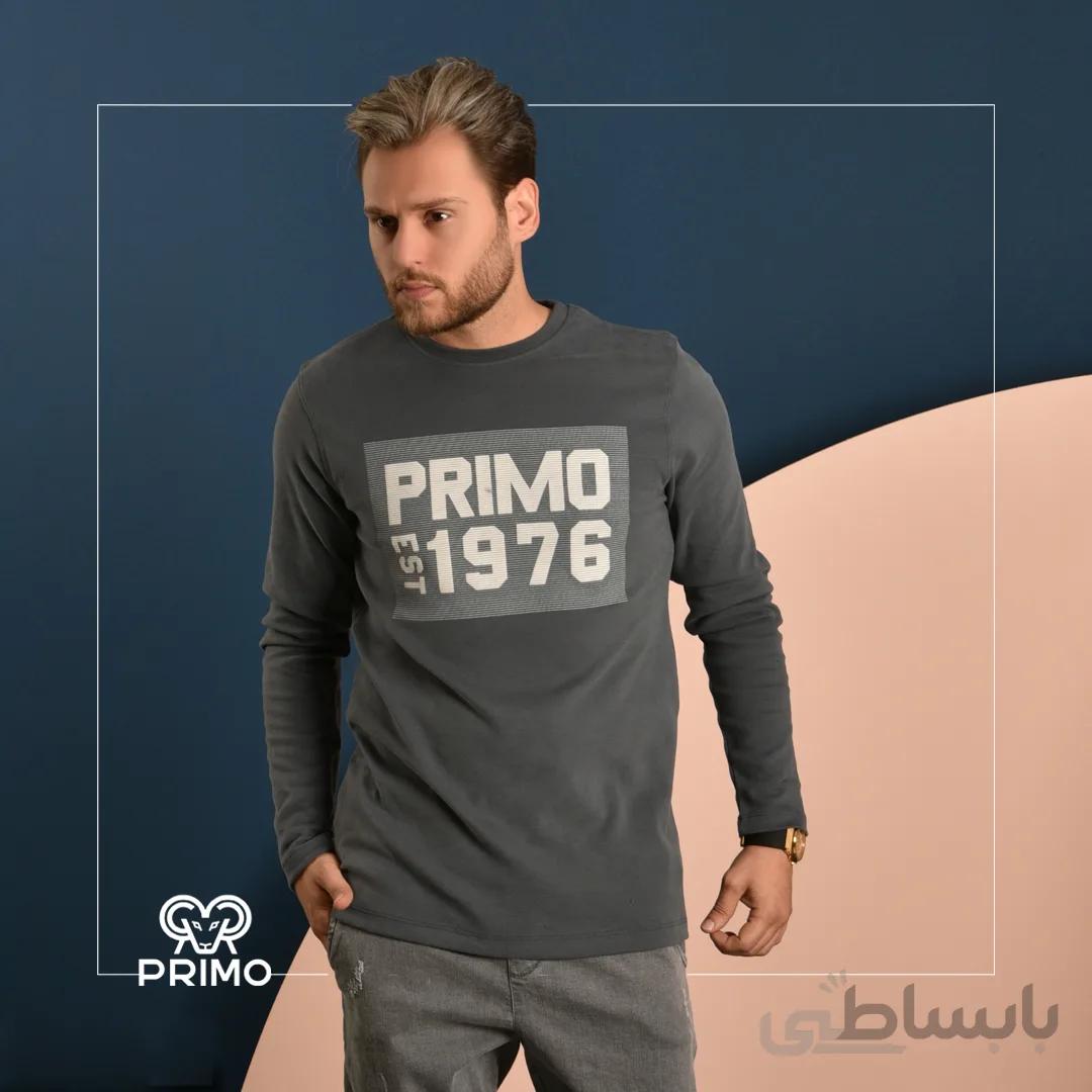 تیشرت پنبه مردانه مدل آستین بلند چاپی 514105