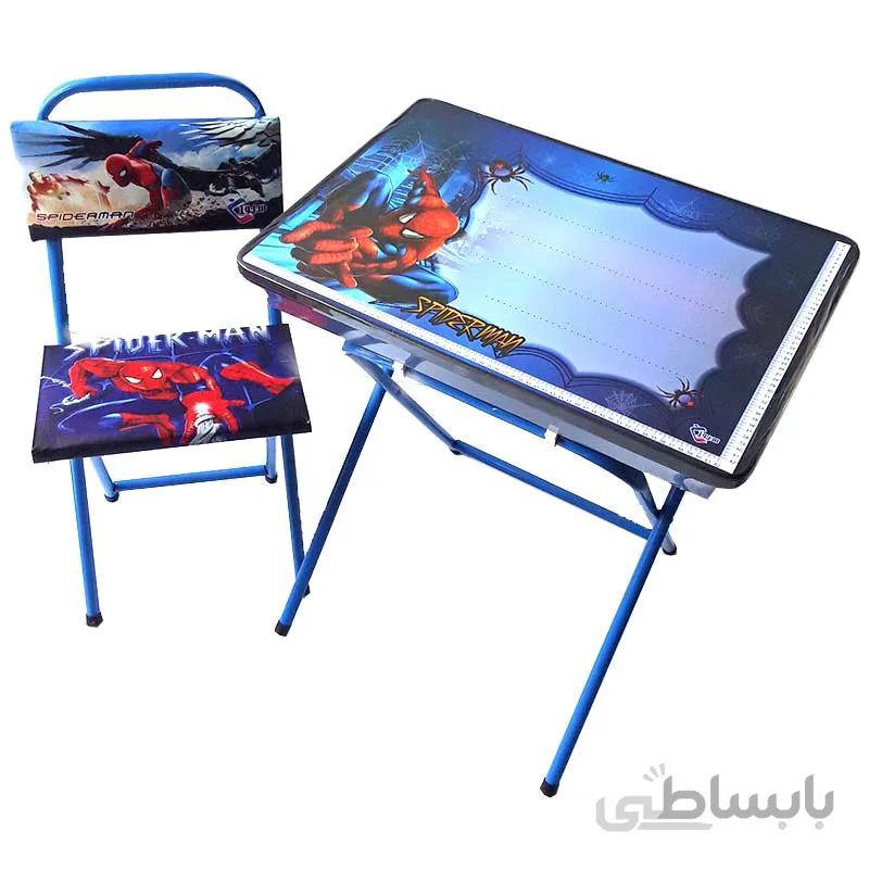 میز و صندلی تحریر تاشو پسرانه طرح مرد عنکبوتی