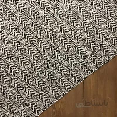 پارچه بافت شانل لمه دار ترک رنگ طوسی کد 1348