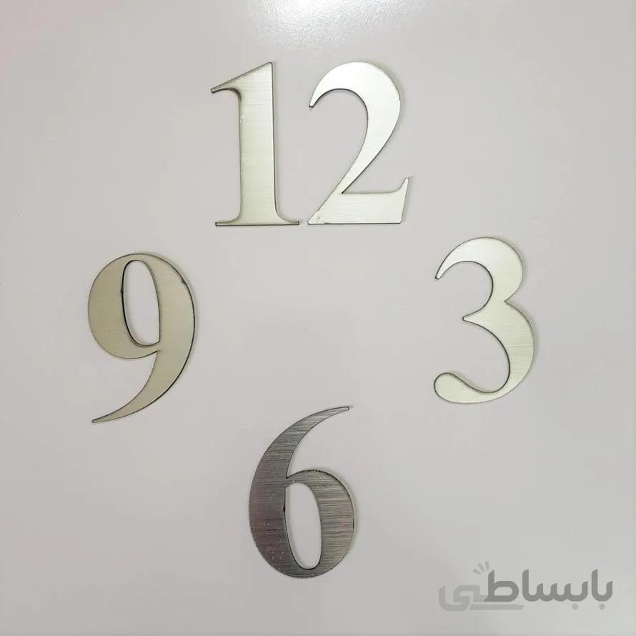 چهار عدد اصلی ساعت لاتین بزرگ (نقره ای)