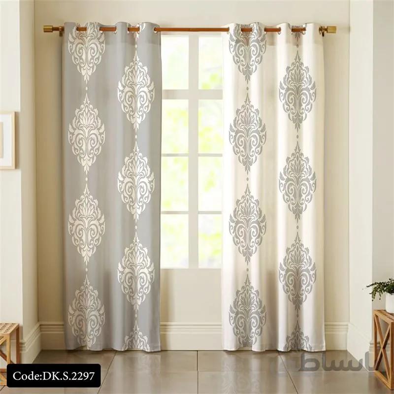 پرده پانچی (هازان و مخمل)کد DK.S.2297 طرح ایرانی و سنتی اسلیمی نقوش