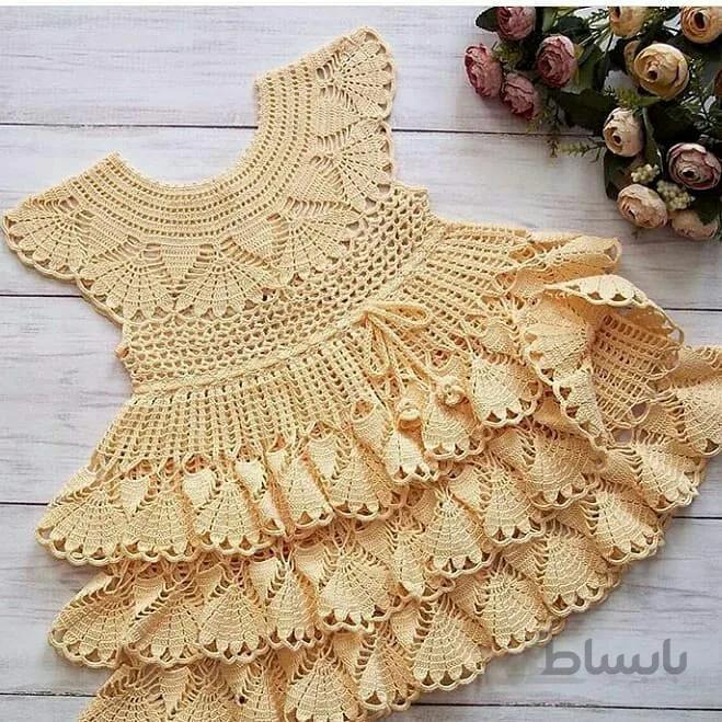 پیراهن نوزادی بافتنی مدلII-Y-F