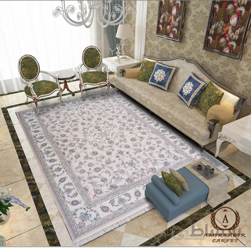 فرش 1200 شانه گل برجسته طرح السا کرم